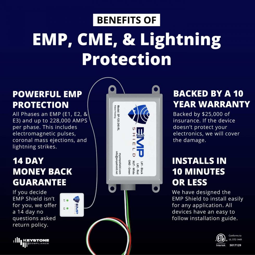 EMP Shield Home EMP & Lightning Protection + CME Defense Concealed Model