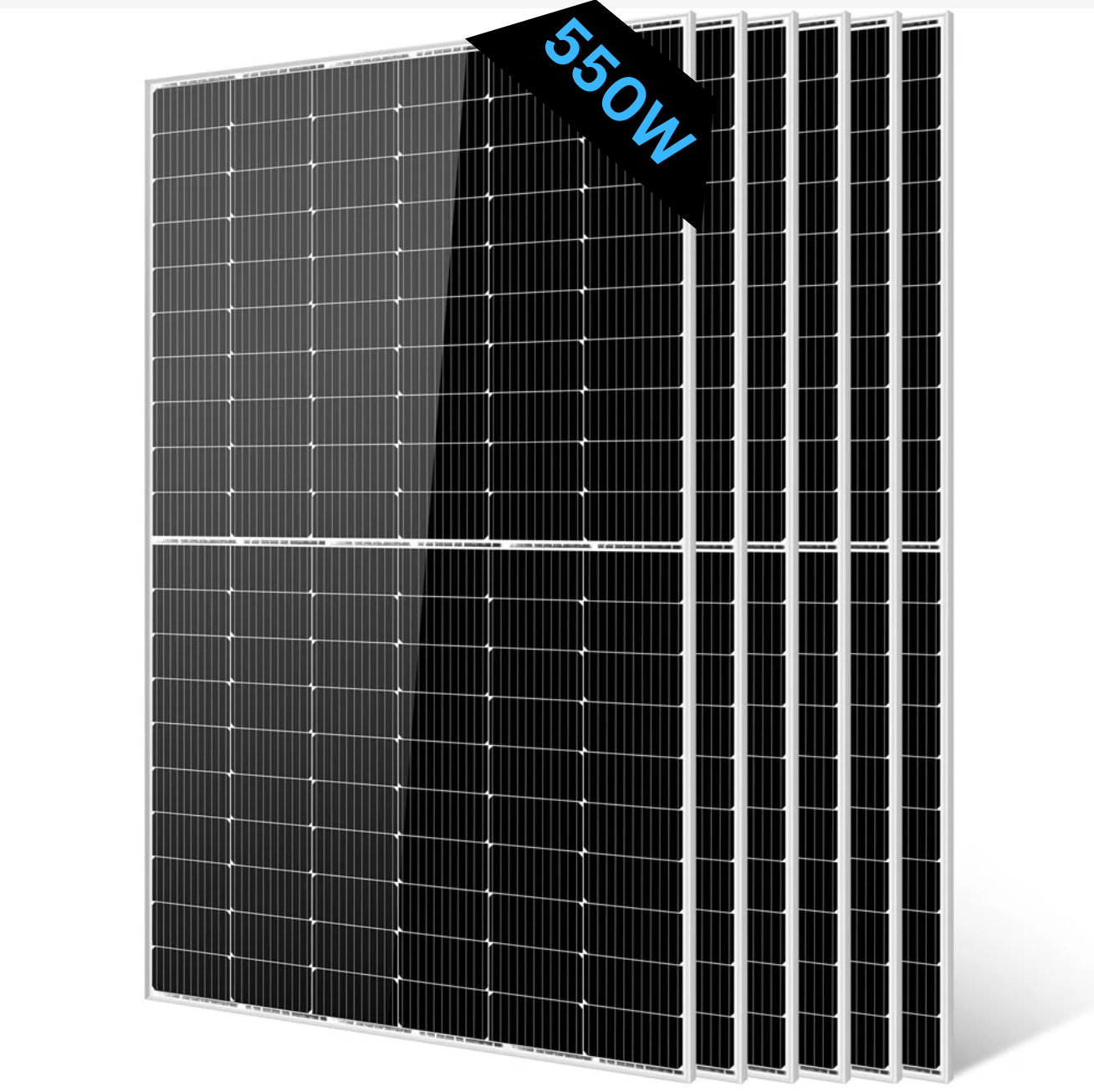 550W Bifacial Solar Panels Bundle, UL61730 Certified, 182mm Monocrystalline 144 Half-Cell, IP68 Junction Box, Rigid Solar Panels for Home Rooftop, Off Grid Cabin, Farm, RV