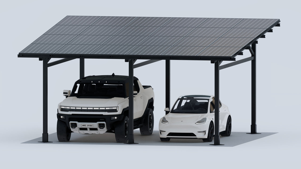 Chiko Maximo 185 Steel Solar Carport/Gazebo | 1-Car, 2-Car, 4-Car Options