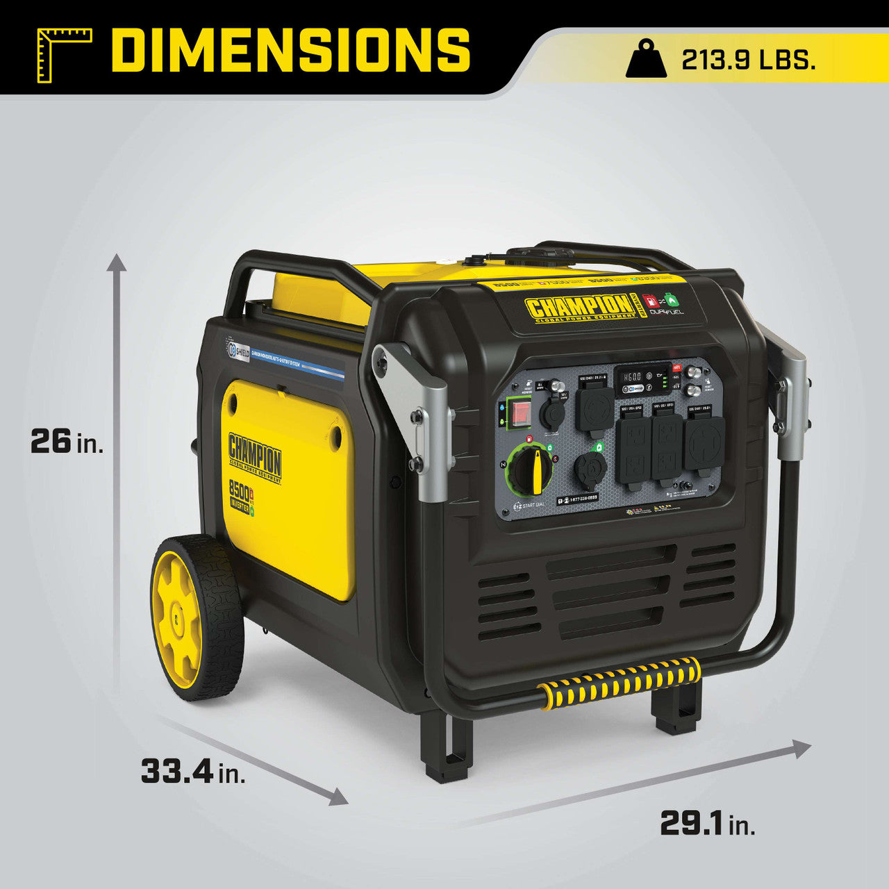 Champion 8500 Watt Dual Fuel Inverter Generator with Electric Start