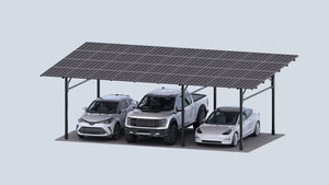 Chiko USA Premier Residential Steel Carport | Black | Solar Pergola | Solar Gazebo