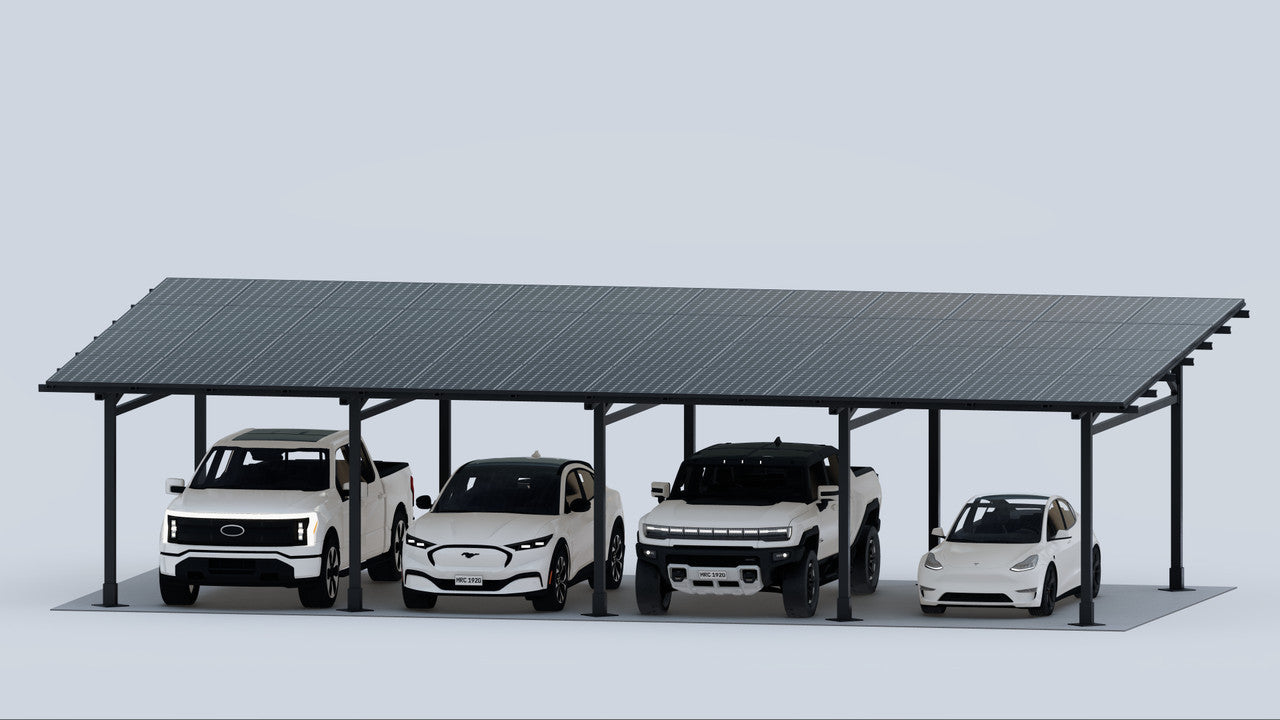 Chiko Maximo 185 Steel Solar Carport/Gazebo | 1-Car, 2-Car, 4-Car Options
