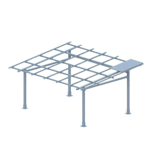 Chiko USA Premier Residential Steel Carport | Black | Solar Pergola | Solar Gazebo