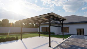 Chiko USA Premier Residential Steel Carport | Black | Solar Pergola | Solar Gazebo