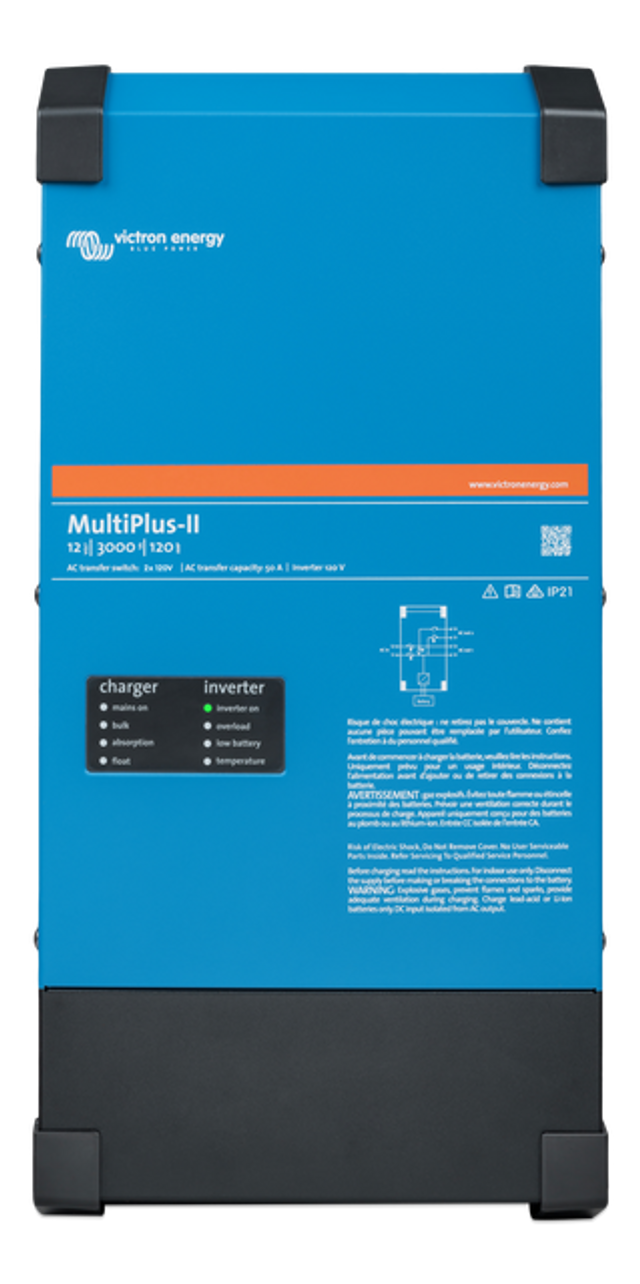 Victron MultiPlus-II 12/3000 | 12V Input | 3000VA Output 120/240V | 120A Charger | Transfer Switch