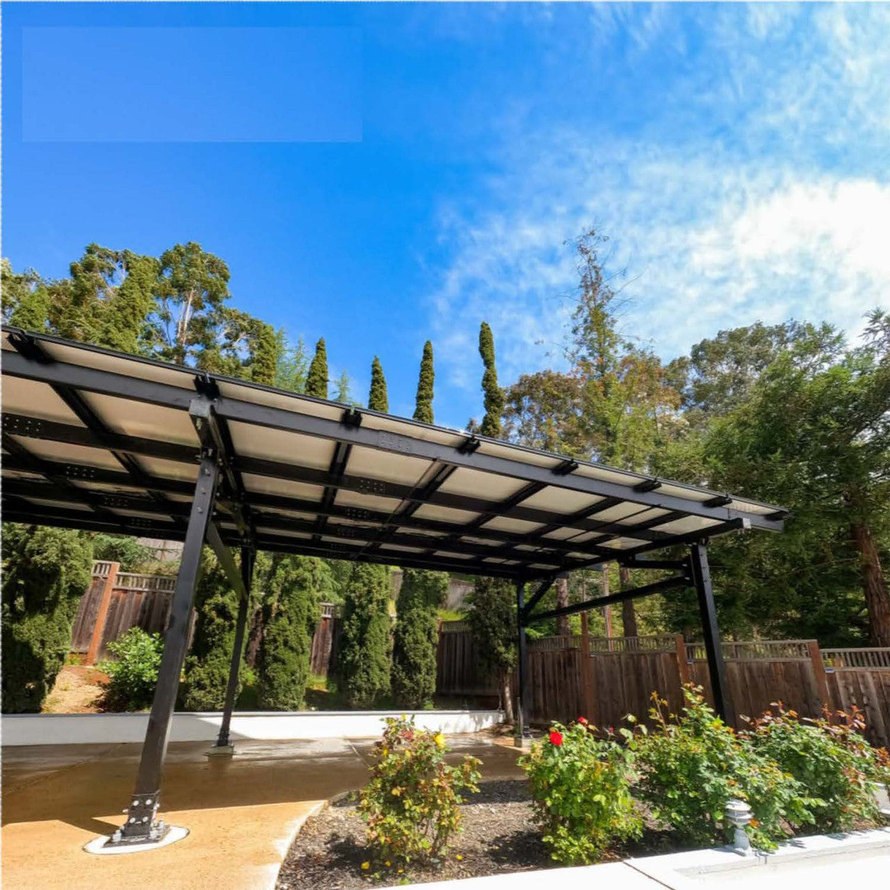 Chiko Maximo 185 Steel Solar Carport/Gazebo | 1-Car, 2-Car, 4-Car Options