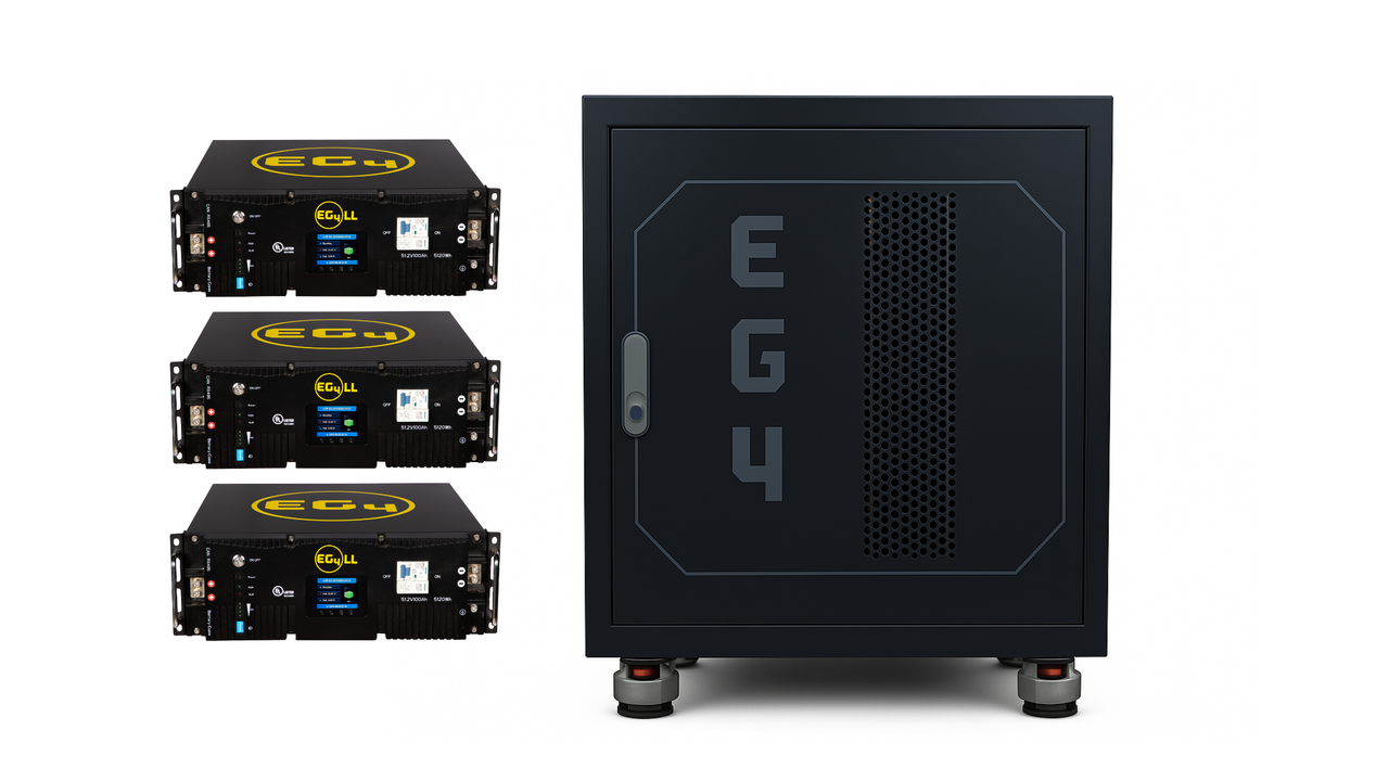 EG4 3 Slot Server Rack 48V Battery Kit