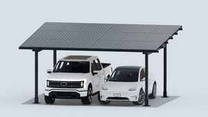 Chiko USA Premier Residential Steel Carport | Black | Solar Pergola | Solar Gazebo