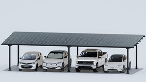Chiko USA Premier Residential Steel Carport | Black | Solar Pergola | Solar Gazebo